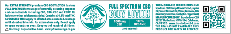 CBD Body Lotion - True Indoor CBD - indoor cbd hemp